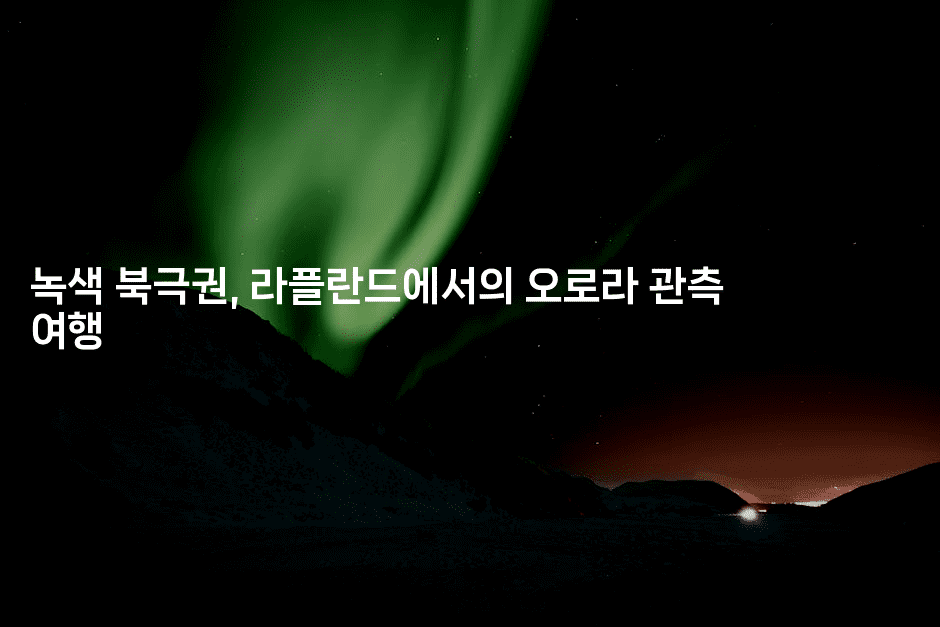 녹색 북극권, 라플란드에서의 오로라 관측 여행-공항노숙자