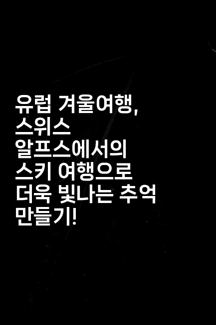 유럽 겨울여행, 스위스 알프스에서의 스키 여행으로 더욱 빛나는 추억 만들기!2-공항노숙자