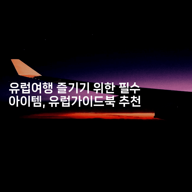 유럽여행 즐기기 위한 필수 아이템, 유럽가이드북 추천-공항노숙자