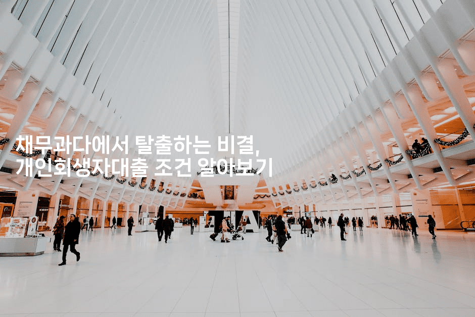 채무과다에서 탈출하는 비결, 개인회생자대출 조건 알아보기